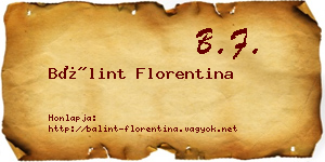 Bálint Florentina névjegykártya